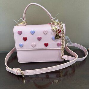 NWT BETSEY JOHNSON PINK VALENTINE'S DAY CONVERSATION HANDBAG PURSE